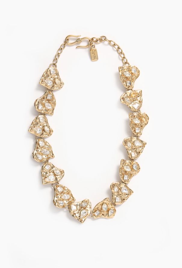Saint Laurent Vintage Goossens' Strass Heart Necklace - 1