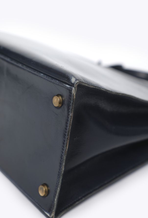 Hermès Vintage Bleu Marine Box Kelly Sellier 35 - 8