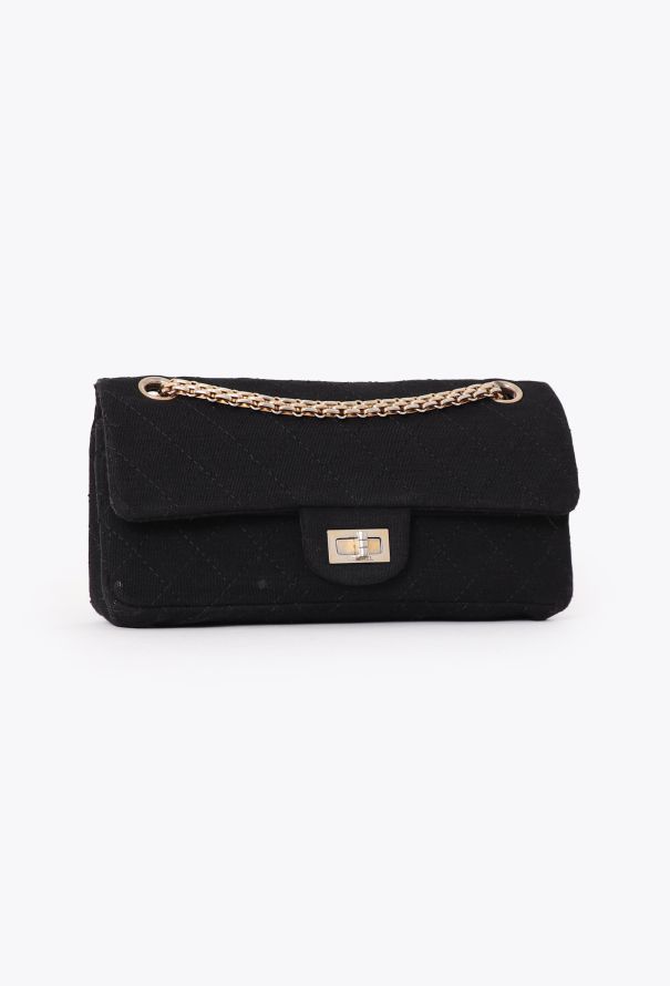 Chanel Black Jersey 2.55 Medium Flap Bag - 3