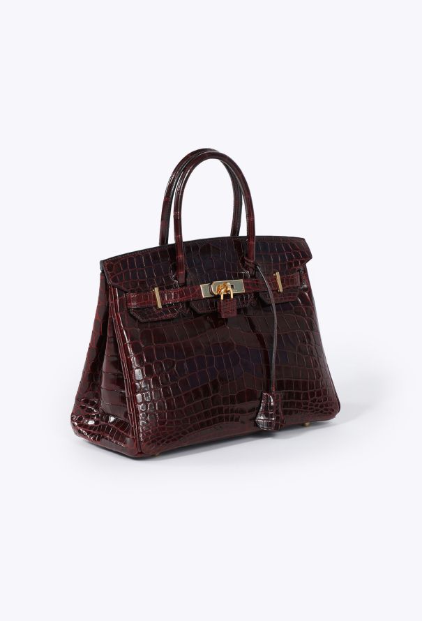 Hermès Exquisite Shiny Bordeaux Niloticus Birkin 30 - 7