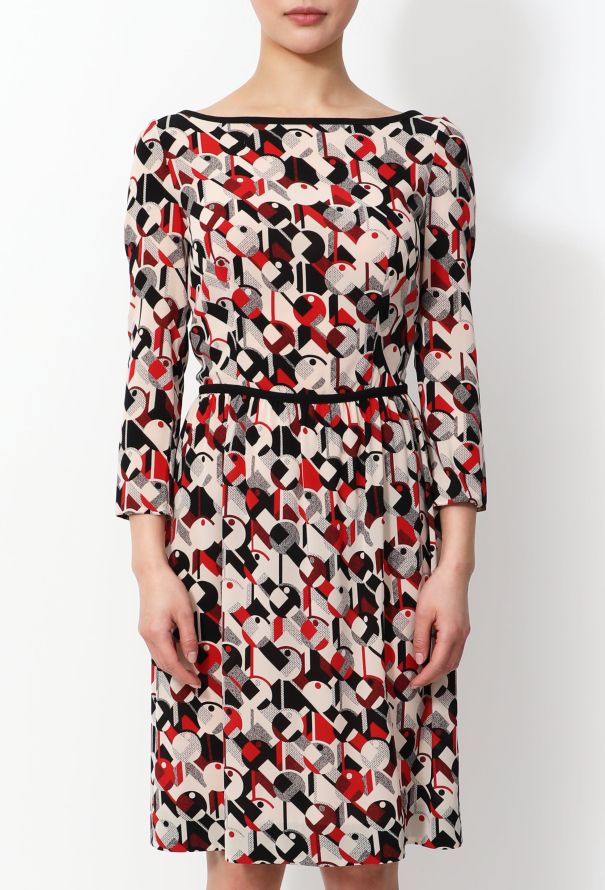 Prada Geometric Print Silk Dress - 2