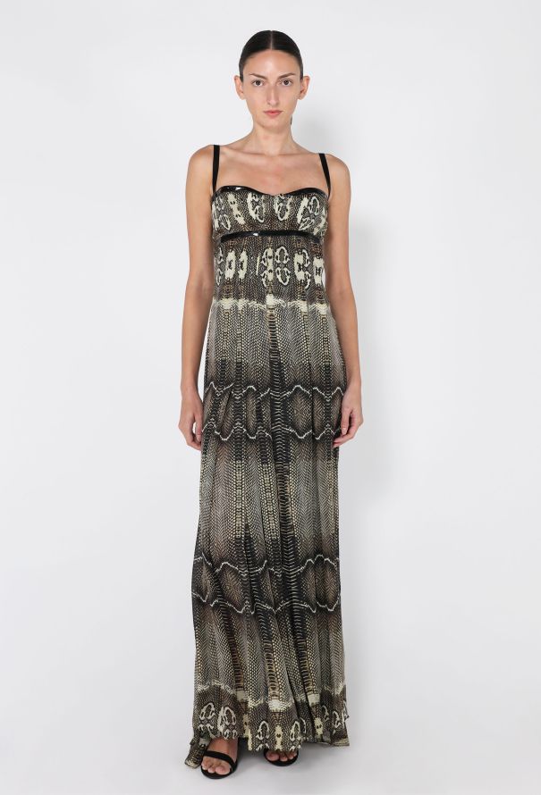 Roberto Cavalli Python Printed Silk Gown, 2005 - 2