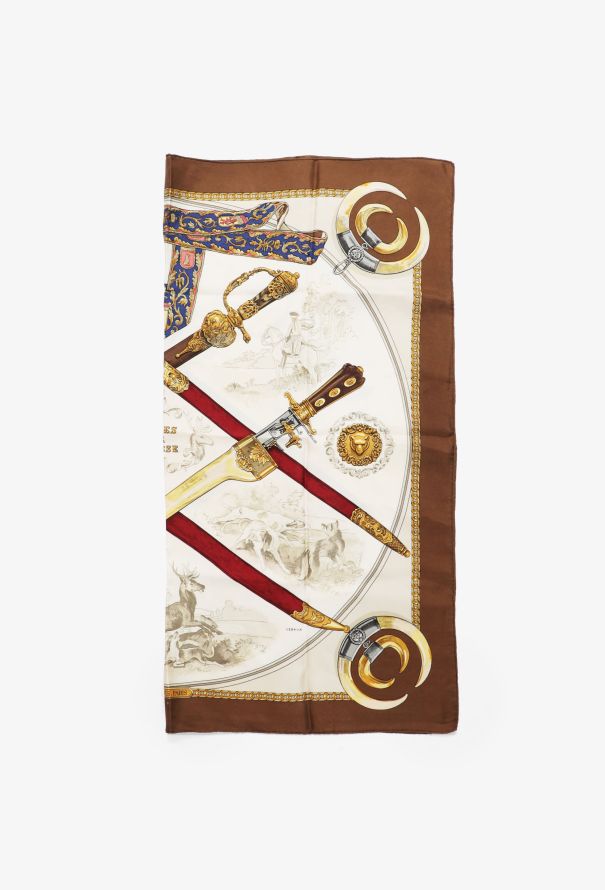Hermès ‘Armes de Chasse’ Silk Carré 90 – Brown Border - 2