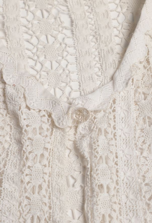 Antique 1920s Crochet Cotton Top - 4