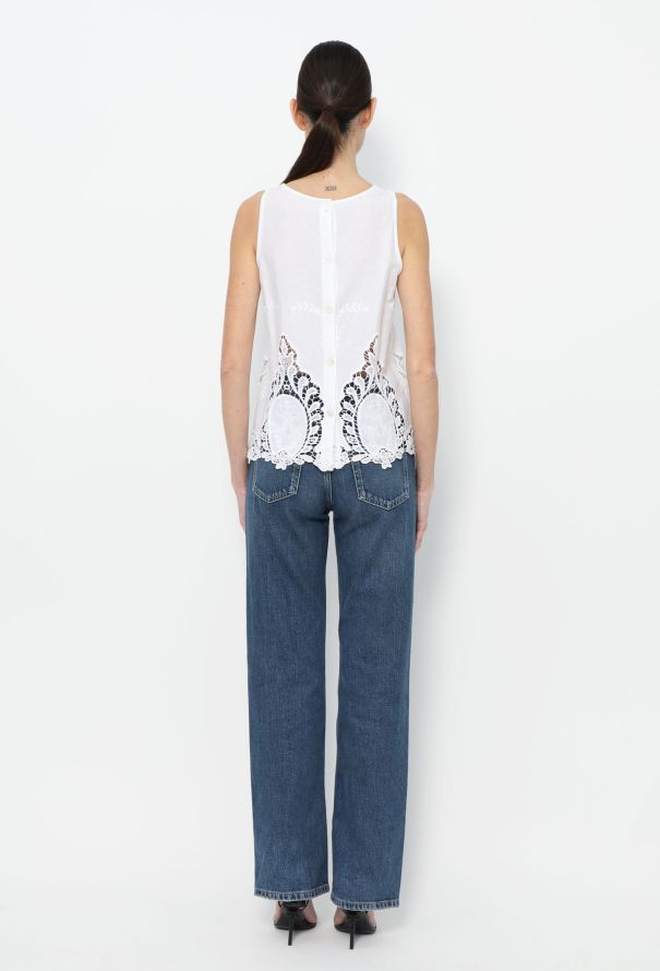 Embroidered Lace Cotton Top - 4