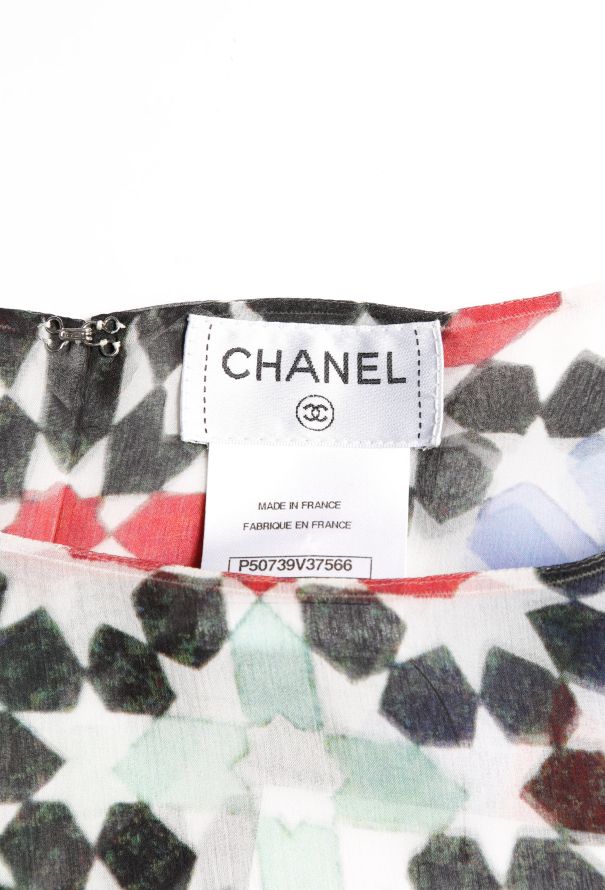 Chanel Resort 2015 Graphic Chiffon Top - 5