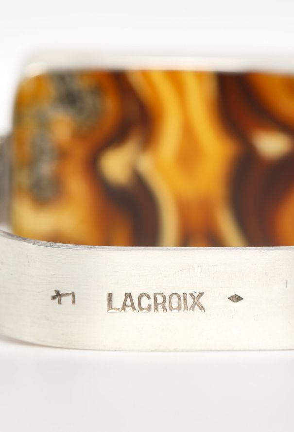 Vintage Fine Jewelry Lacroix Silver & Agate Bracelet - 7