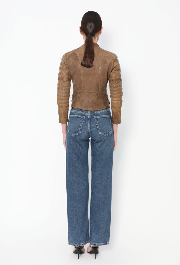 Céline Distressed Leather Biker Jacket - 6