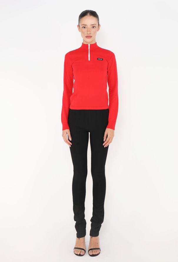 Miu Miu Red Technical Zip-Up Top – Spring/Summer 2025 Runway - 3