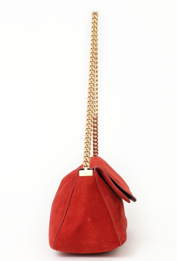 Céline Orange Suede Gourmette Bag – Small Model - 4