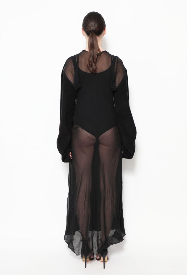 Comme des Garçons 1992 Buttoned Up Semi Sheer Dress - 5