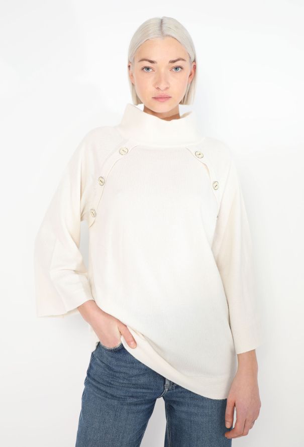 Chanel Cashmere Turtleneck Sweater Off-white - 2