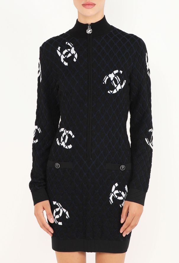 Chanel Quilted 'CC' Cashmere Dress, 2019 - 3