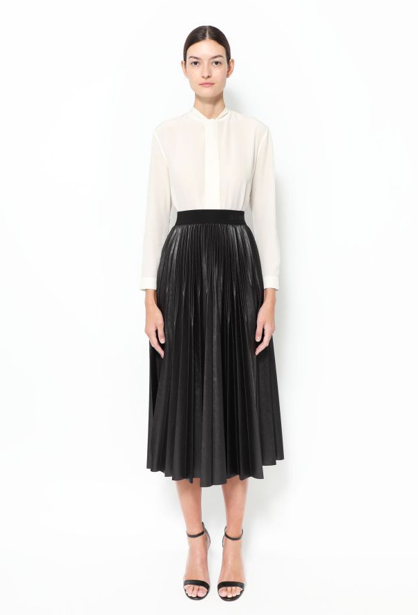 Givenchy 2019 Pleated Logo Band Skirt - 1