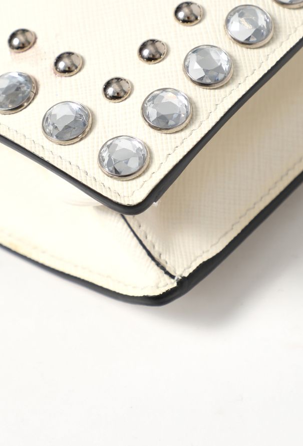 Prada Studded Saffiano Sound Satchel Bag - 8