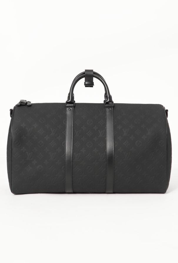 Louis Vuitton Keepall 50 - Black Monogram Shadow Leather - 1