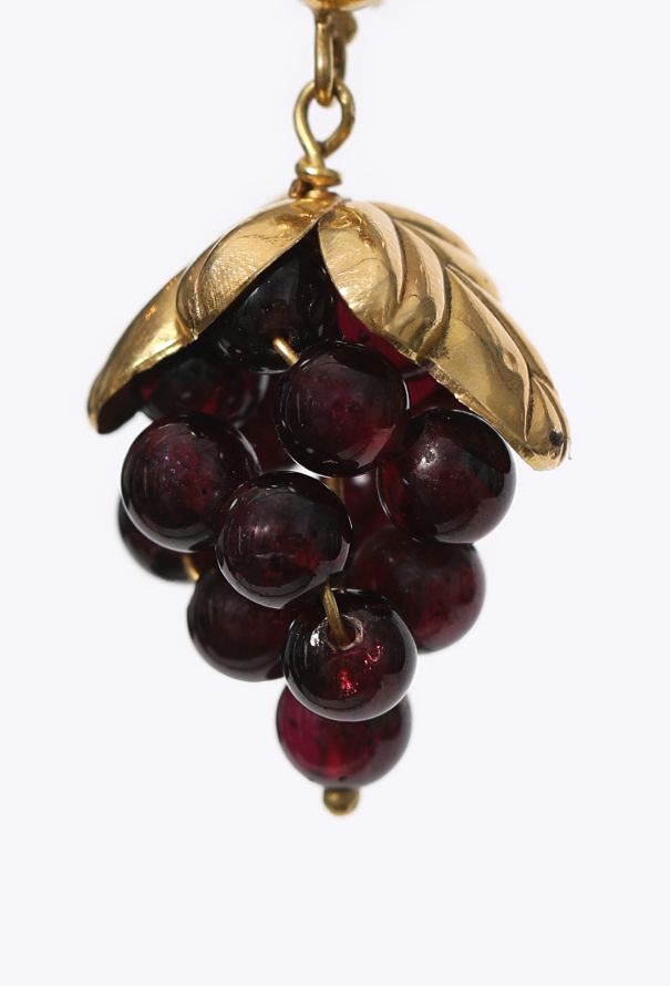 Vintage Fine Jewelry 18k Yellow Gold & Garnet Pendant Earrings - 4