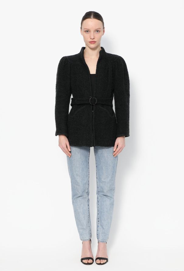 Ossie Clark Rare '70s Belted Bouclé Jacket - 3