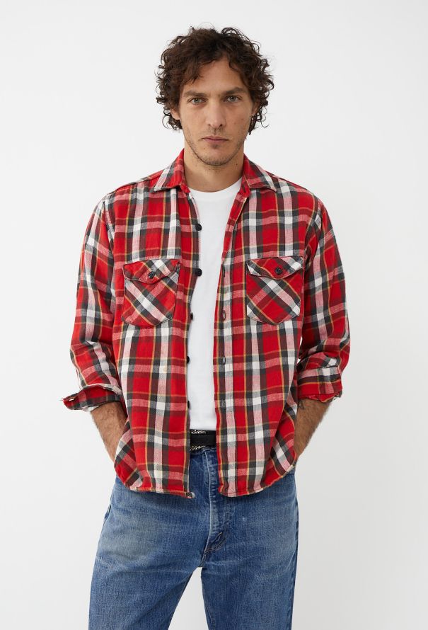 Men's Vintage 1960s Sanforized Flannel Shirt - 2