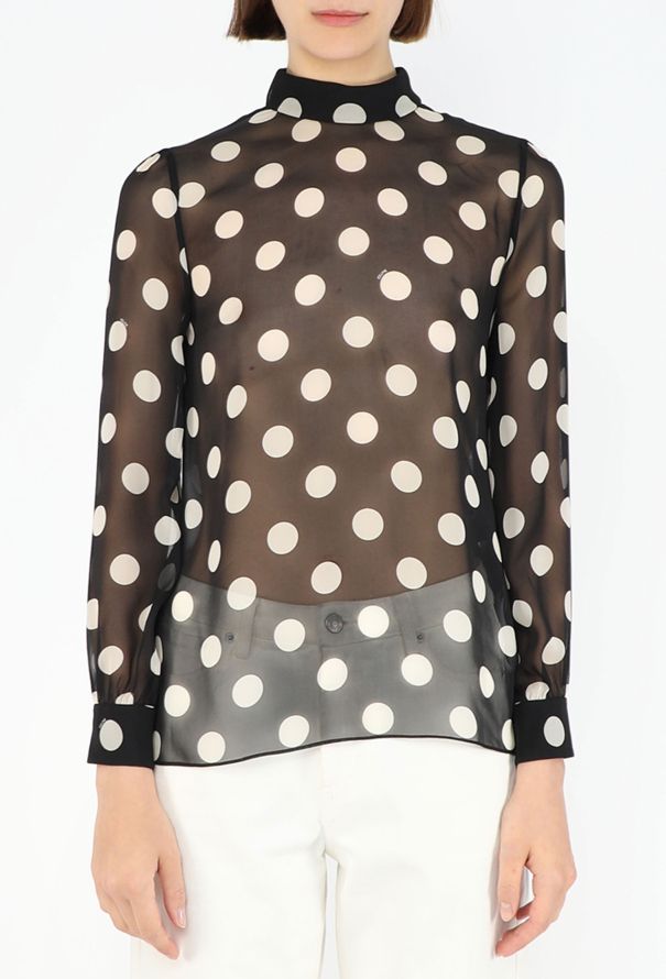 Céline Polka-Dot Georgette Blouse - 1