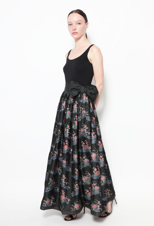 Nina Ricci '70s Bow Tie Floral Skirt - 2