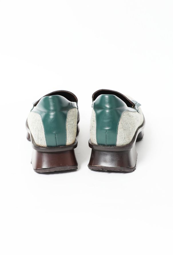 Prada Bicolor Canvas Loafers - 4