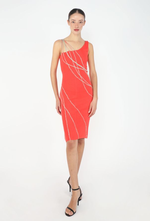 Gianni Versace CAMPAIGN S/S 1998 Braided One-Shoulder Dress - 4