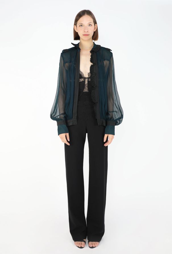 Gucci F/W 2005 Lace & Chiffon Blouse - 3