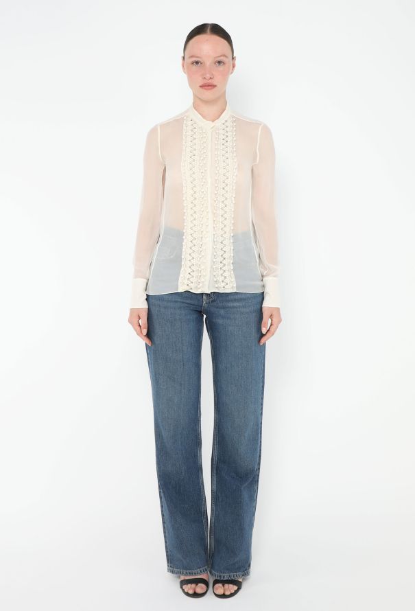 Chloé Georgette Embroidered Blouse - 3