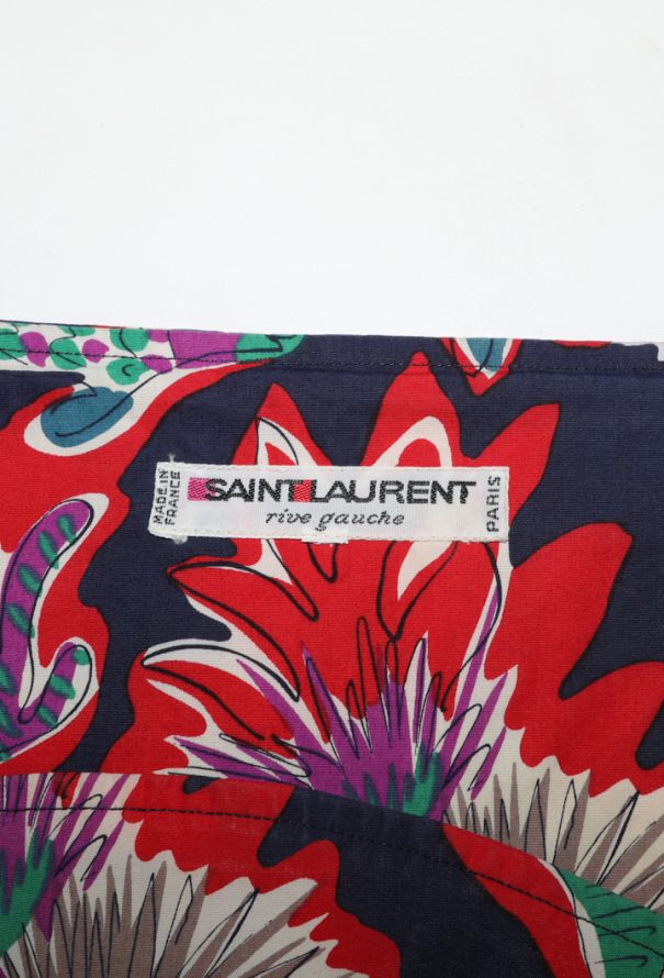 Saint Laurent Seashell Print Cotton Dress, 1980s - 5