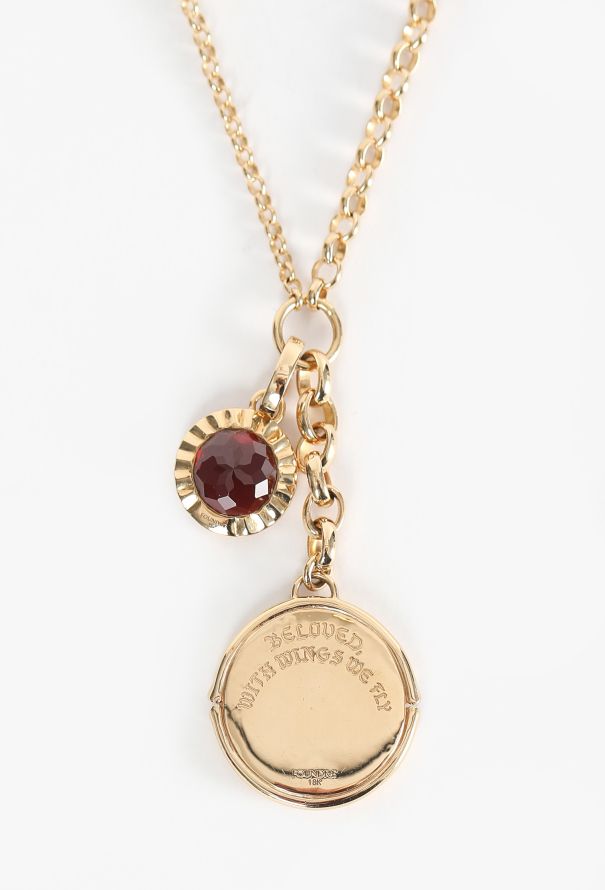 Modern Fine Jewelry FoundRae 18K Yellow Gold, Diamond & Garnet Belcher Necklace - 6
