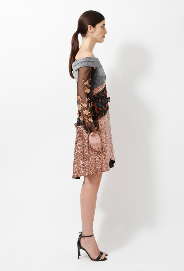 Rodarte F/W 2014 Lamé Sequined Dress - 5