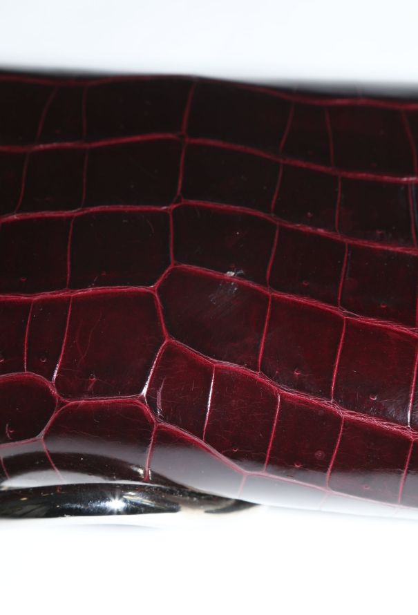 Hermès Bordeaux Crocodile Niloticus Egée Clutch - 13