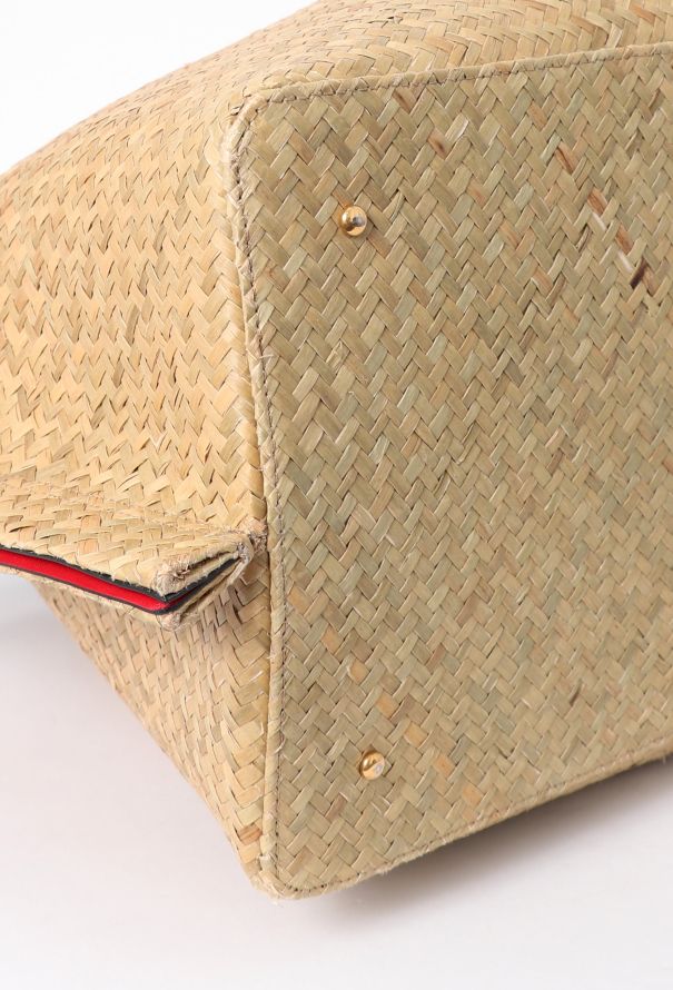 Valentino Raffia Vlogo Escape Tote Bag - 7