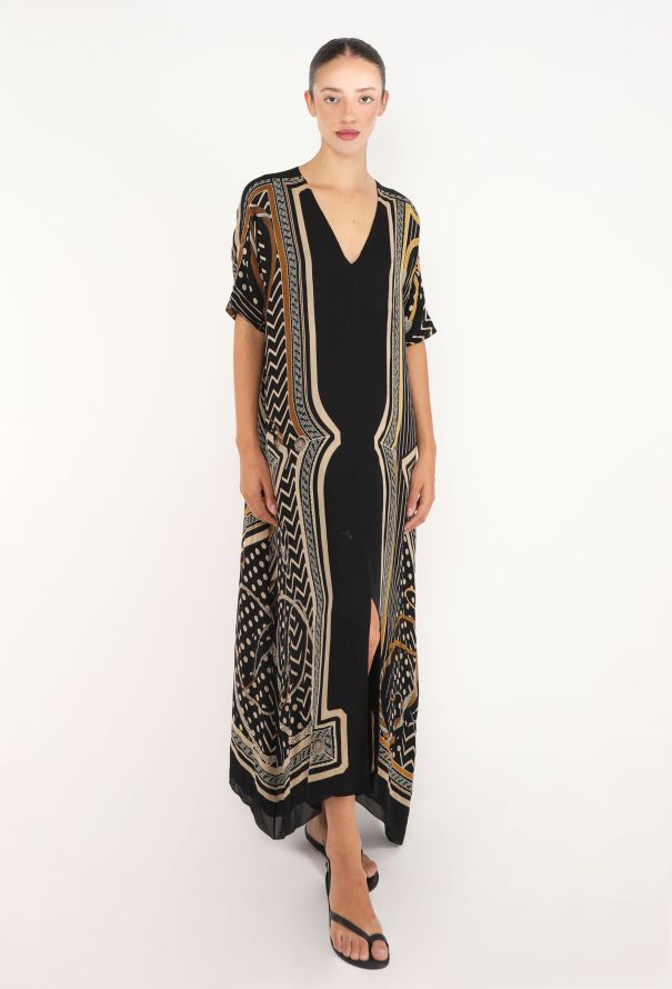Hermès Silk Printed Maxi Kaftan, 2023 - 3