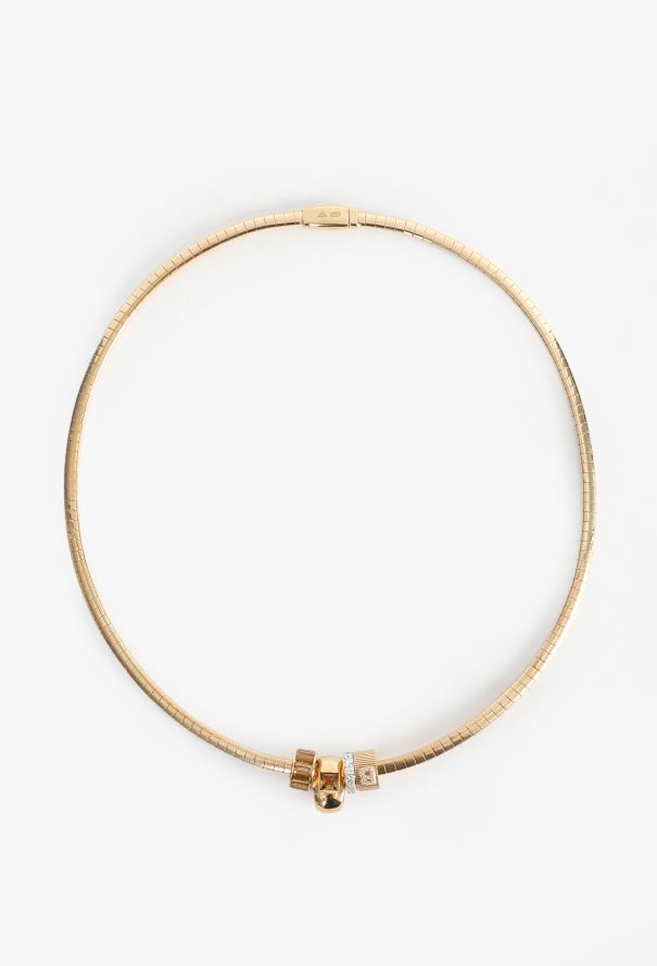 Modern Fine Jewelry FoundRae 18K Yellow Gold Omega Sleek Collar & Charms - 1