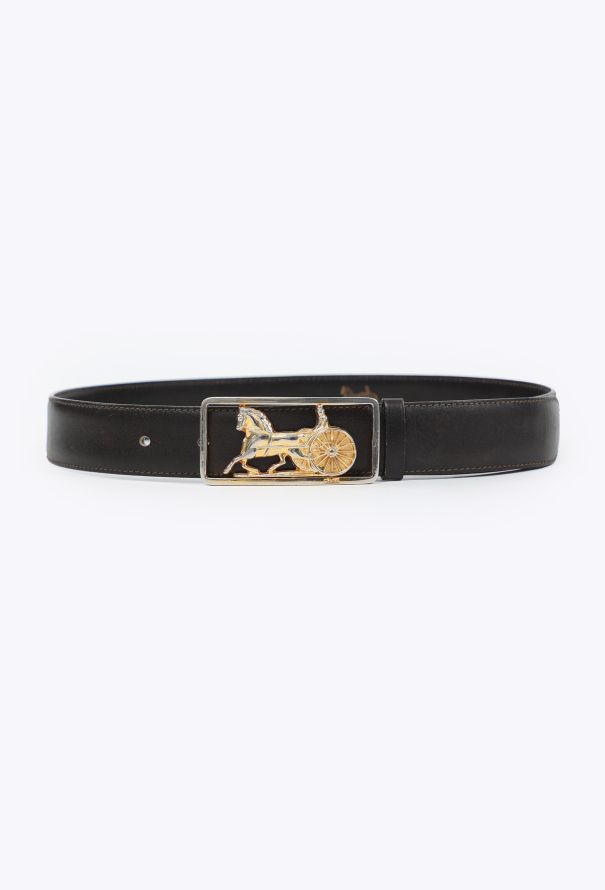 Céline Vintage Calèche Black Leather Belt - 1