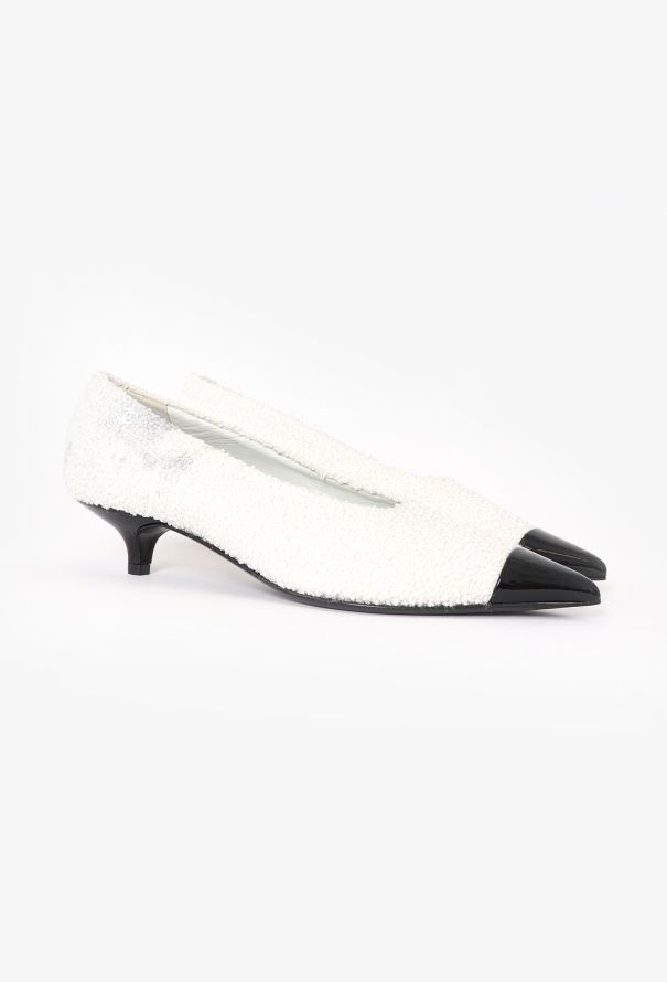Chanel F/W 2022 Bouclé 'CC' Kitten Heels - 3