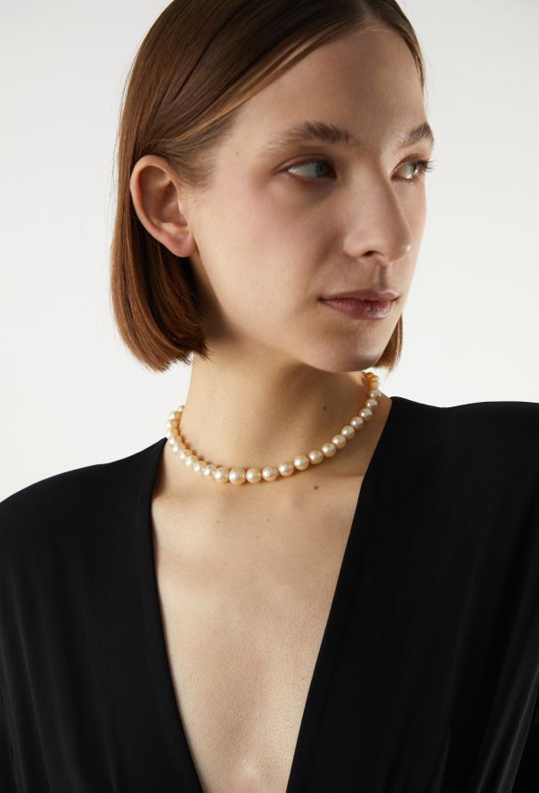 Vintage Fine Jewelry Cultured Pearl Necklace with Diamond Clasp, 1950s - 2