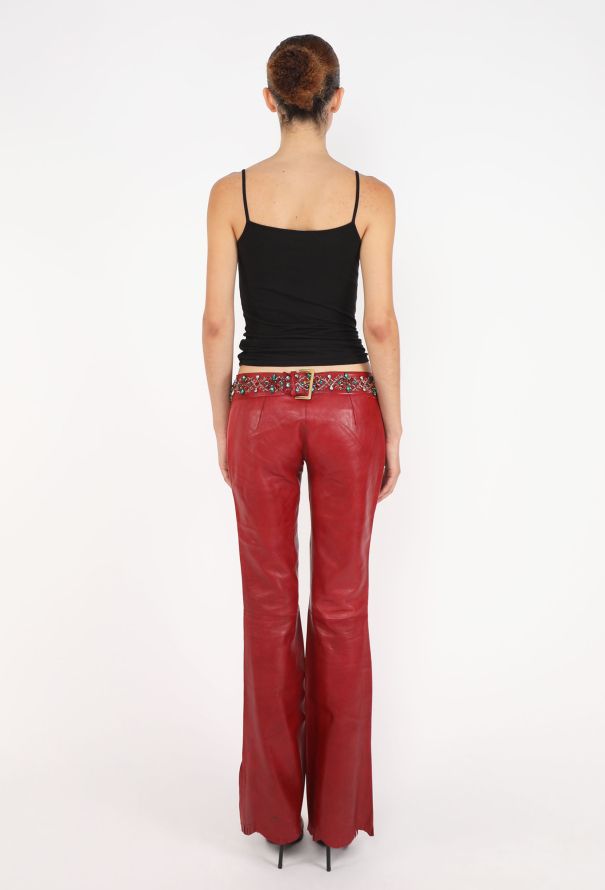 Dolce & Gabbana Embellished Leather Pants, 2001 - 5