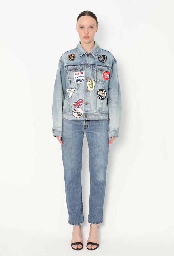 Céline 2021 Studded Denim Patchwork Jacket - 2