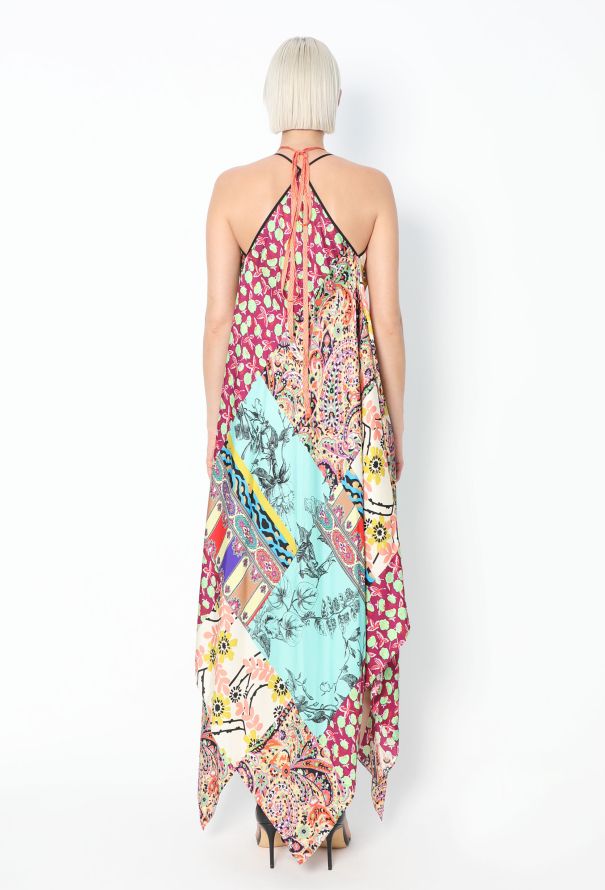 Etro Patchwork Silk Halter Dress - 6