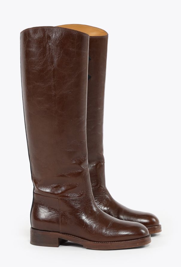 Chanel Leather 'CC' Riding Boots Brown - 3