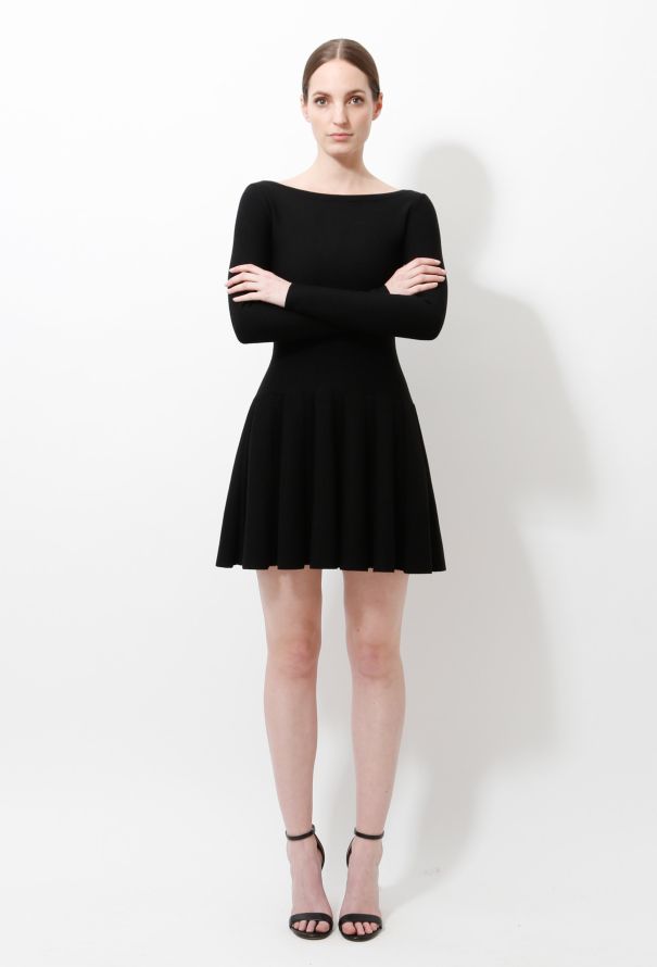 Alaïa Classic Knit Pleated Skater Dress - 3