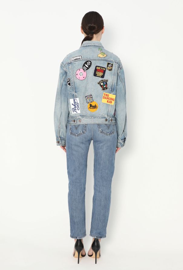 Céline 2021 Studded Denim Patchwork Jacket - 3
