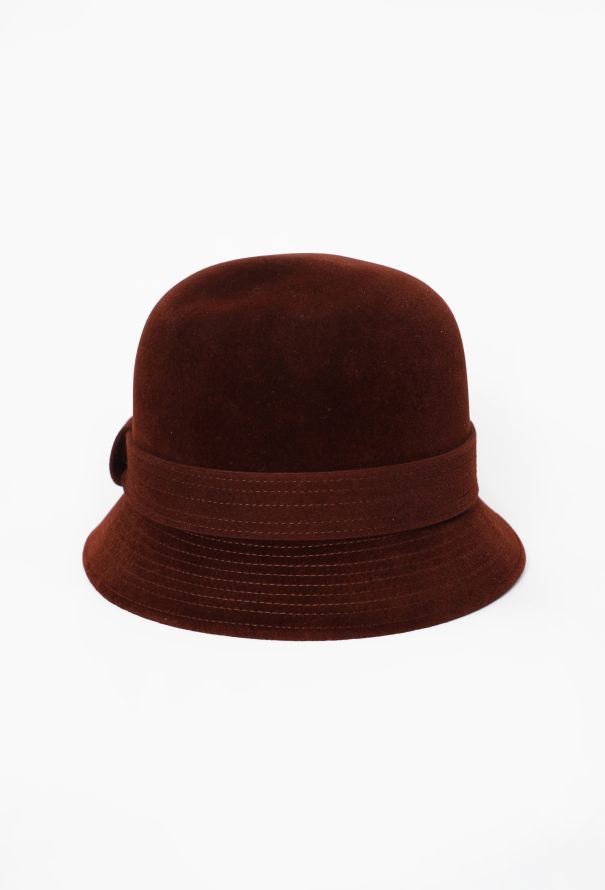 Hermès Burgundy Felted Cloche Hat - 2