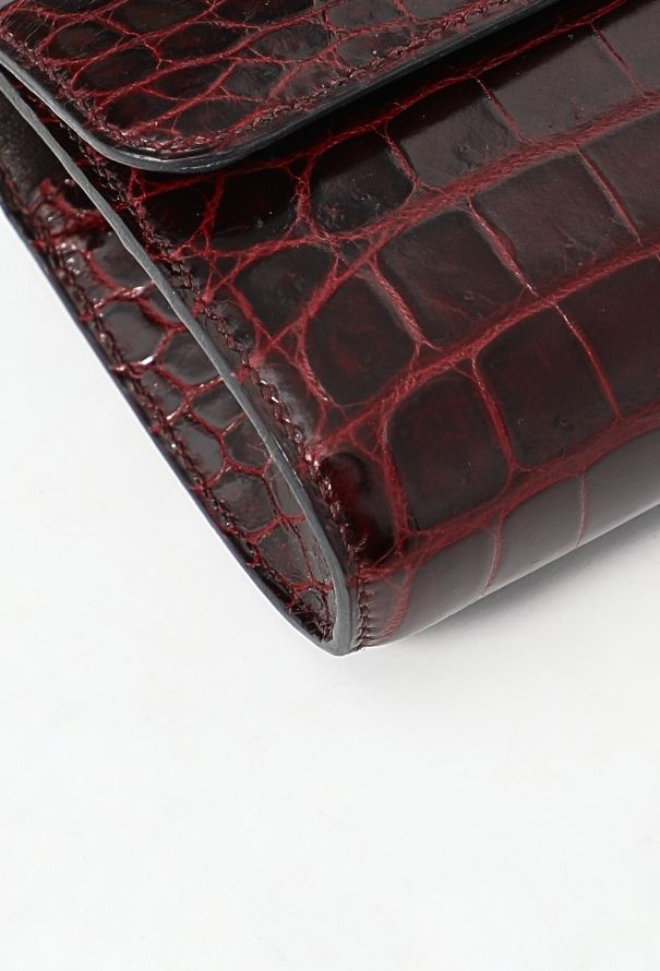 Hermès Bordeaux Crocodile Niloticus Egée Clutch - 10