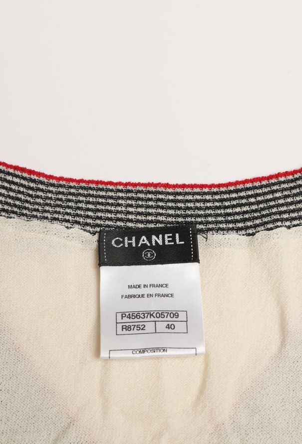 Chanel Striped 'CC' Knit Top - 4