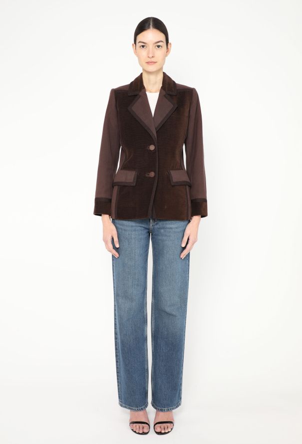 Saint Laurent F/W 1988 Corduroy Trim Blazer - 4