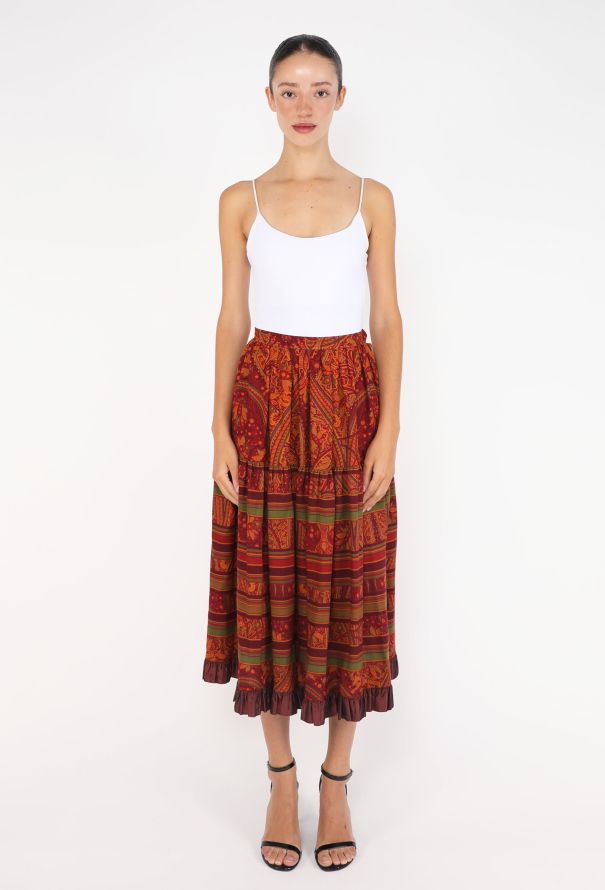 Saint Laurent Paisley Peasant Skirt, F/W 1982 - 3